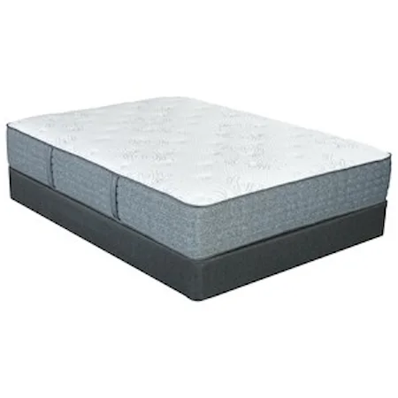 Queen 12 1/2" Cushion Firm Pocketed Coil Mattress and Nordic Wood Foundation